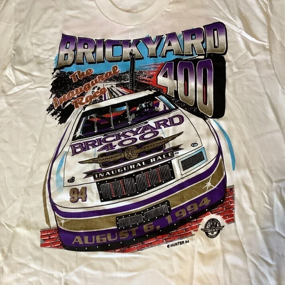 Vintage 1994 Brickyard 400 Inaugural Race T-Shirt Double Sided Print Size XL